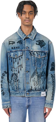 NEIGHBORHOOD渐变牛仔手绘按钮休闲夹克-男士 232YTNH-JKM05 Cheap NEIGHBORHOOD渐变牛仔手绘按钮休闲夹克-男士 232YTNH-JKM05