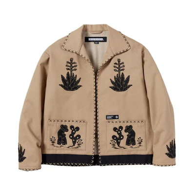 NBHD Floral Embroidered Collared Jacket Brown 231AQNH-JKM02