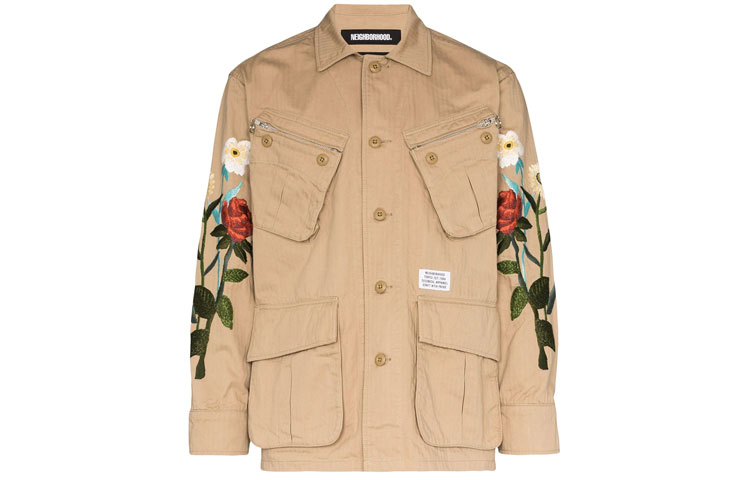 NBHD Floral Embroidered Multi-Pocket Jacket Yellow () 201AQNH-JKM07