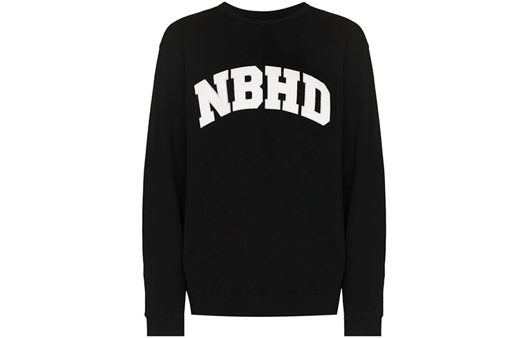 NEIGHBORHOOD FW21 Logo Embroidered Pullover Sweatshirt Men Black 212FPNH-CSM02-BLACK