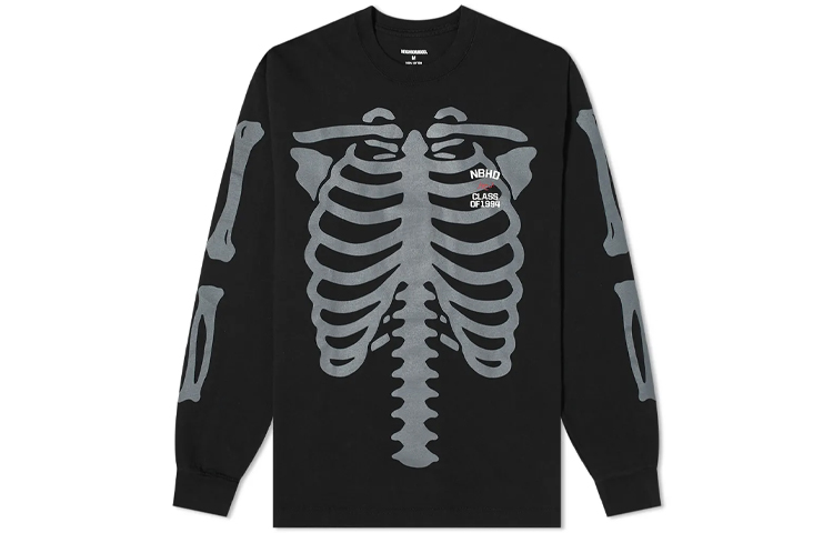 NEIGHBORHOOD FW21 Logo Skeleton Graphic Crewneck Sweatshirt Menswear 211PCNH-LT07