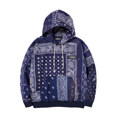 NBHD FW21 Paisley Logo Hoodie Blue () 212UNNH-CSM04-NAVY
