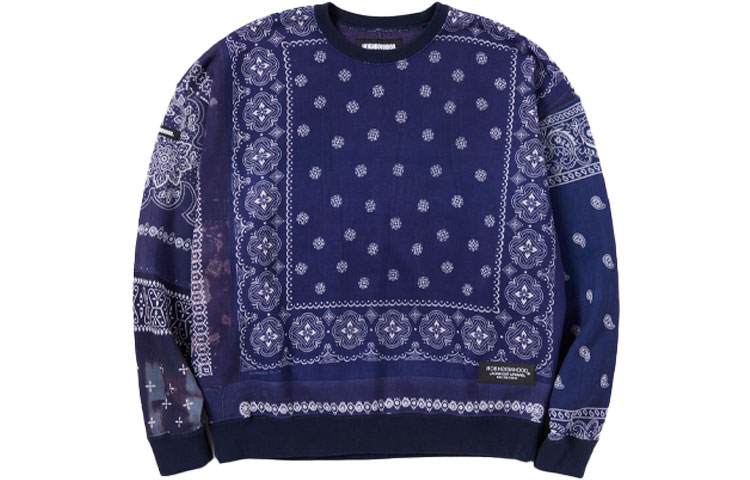 NEIGHBORHOOD FW21 Paisley Print Long Sleeve Pullover Sweatshirt 212UNNH-CSM03