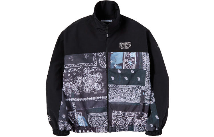 NEIGHBORHOOD FW21 Stand Collar Zip-Up Jacket for Men. 212AQNH-JKM03