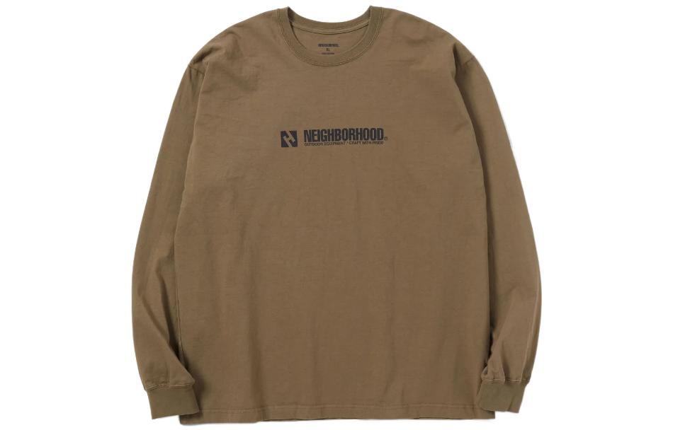 NEIGHBORHOOD FW22  Letter Print Casual Crewneck Long Sleeve T-Shirt 222PCNH-LT12