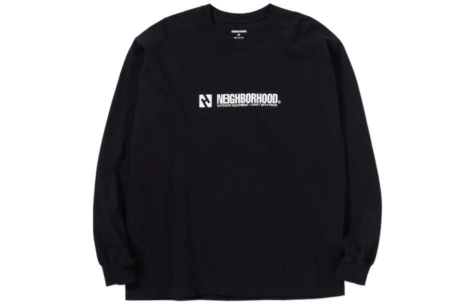 Shop ネイバーフッド FW22 レタープリント カジュアル クルーネック 長袖 Tシャツ 222PCNH-LT12
