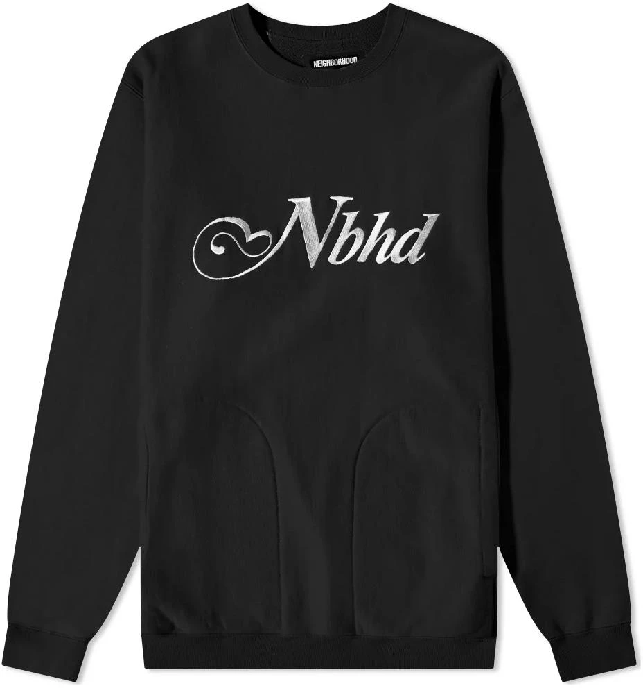 neighborhood-fw-22-black-letter-logo-crewneck-sweatshirt-long-sleeve-212-fpnh-csm-04-bk