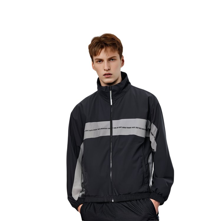 Sizing Chaqueta Negra Hombre NEIGHBORHOOD FW22 Colorblock Cuello Alto Manga Larga. 212AQNH-JKM04-BK