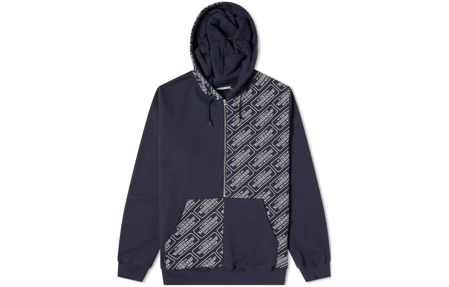 NBHD FW22 Colorblock Zip Hoodie Blue Long Sleeve 211UWNH-CSM03-NY