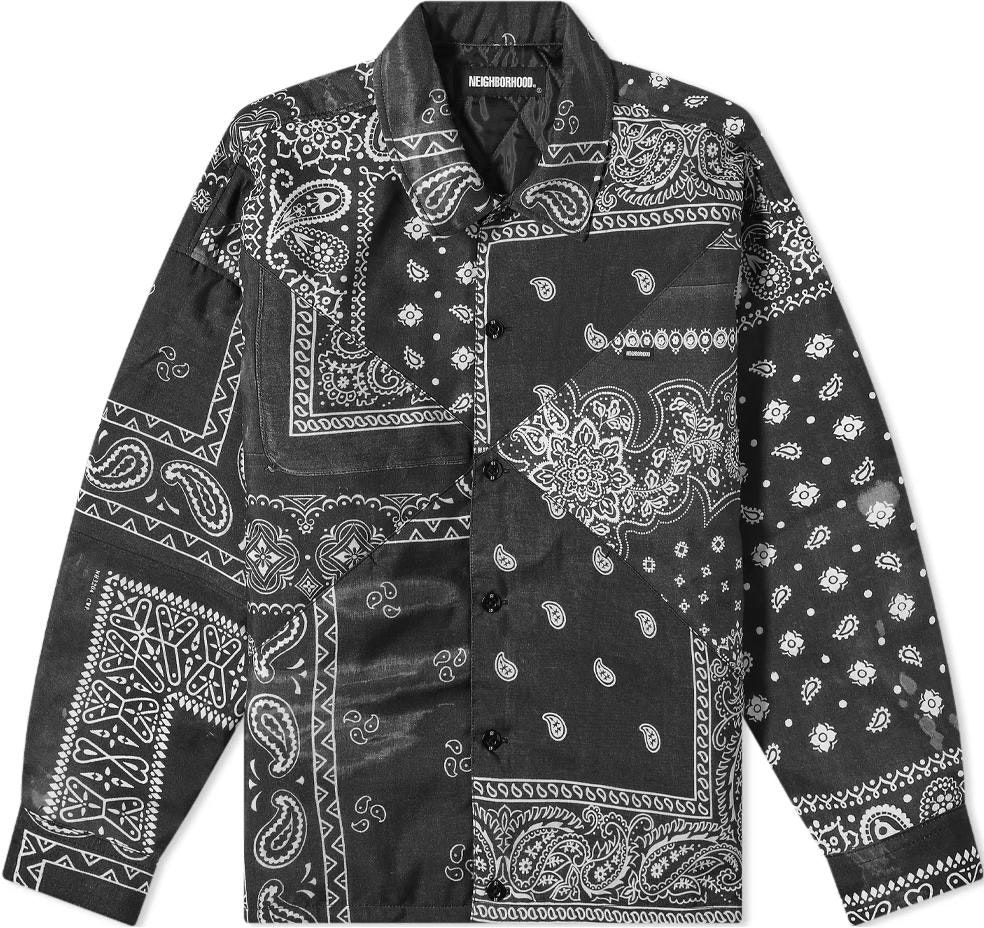 neighborhood-fw-22-floral-button-up-collared-shirt-jacket-for-men-212-aqnh-shm-04-bk