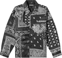 NEIGHBORHOOD FW22 Floral Button-Up Collared Shirt Jacket for Men. 212AQNH-SHM04-BK NEIGHBORHOOD FW22 Floral Button-Up Collared Shirt Jacket for Men. 212AQNH-SHM04-BK