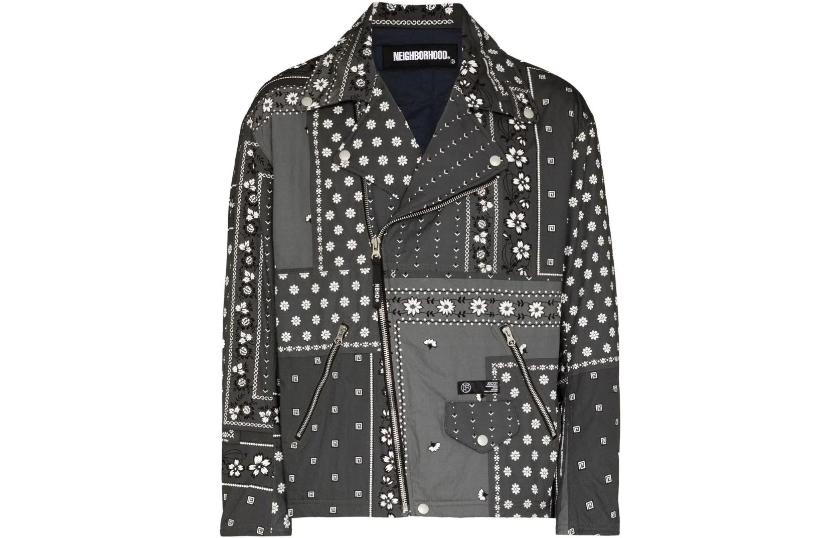 NBHD FW22 Graphic Zip-Up Long Sleeve Jacket Men’s Gray 221SPNHJKM02GRAY