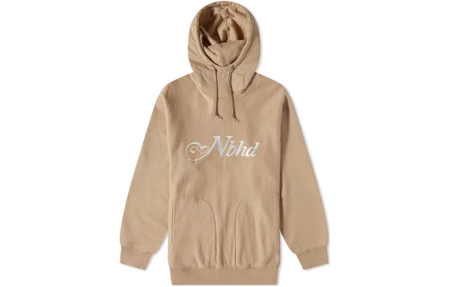 NBHD FW22 Khaki Hoodie with Letter Print & Minimalist Design 212FPNH-CSM05-BG