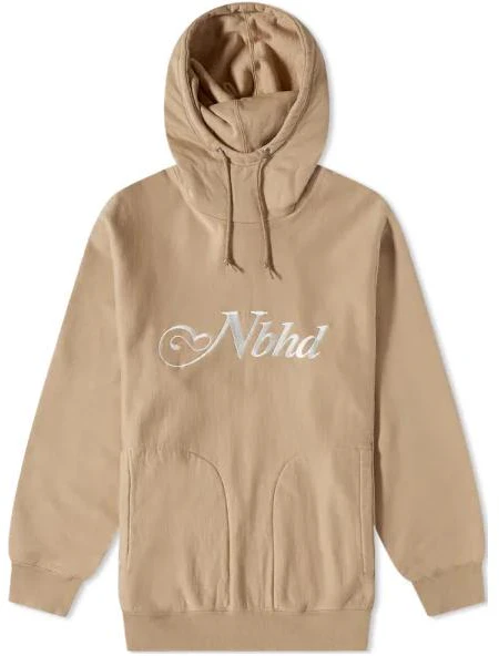 neighborhood-fw-22-khaki-hoodie-with-letter-print-and-minimalist-design-212-fpnh-csm-05-bg