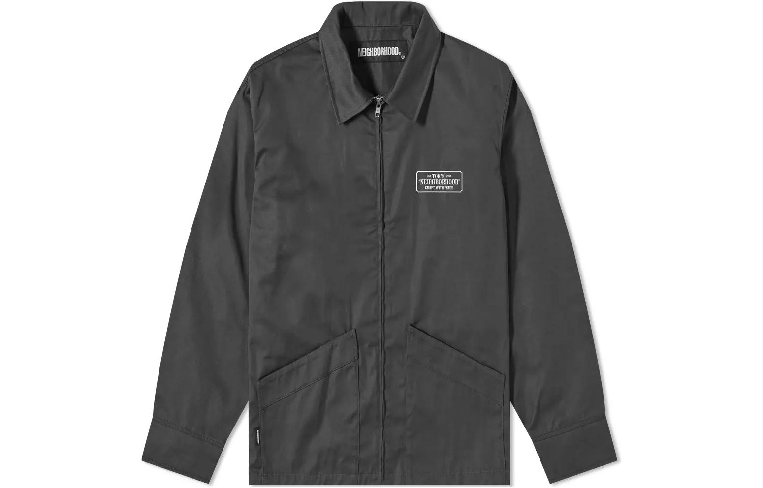 NBHD FW22 Letter Logo Zip-Up Collar Jacket Gray Men’s Long Sleeve 202TSNH-JKM02-CH