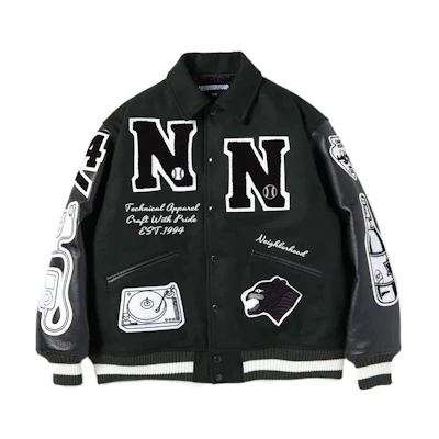 NBHD FW22 Letter Pattern Patch Long Sleeve Jacket for Men 222SZNHJKM03