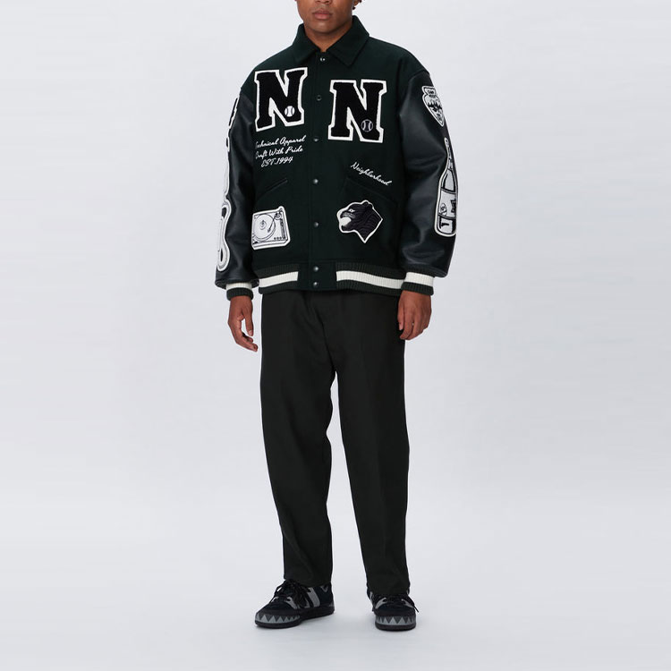 Shop NEIGHBORHOOD FW22 字母圖案貼布長袖外套 男生款 222SZNHJKM03