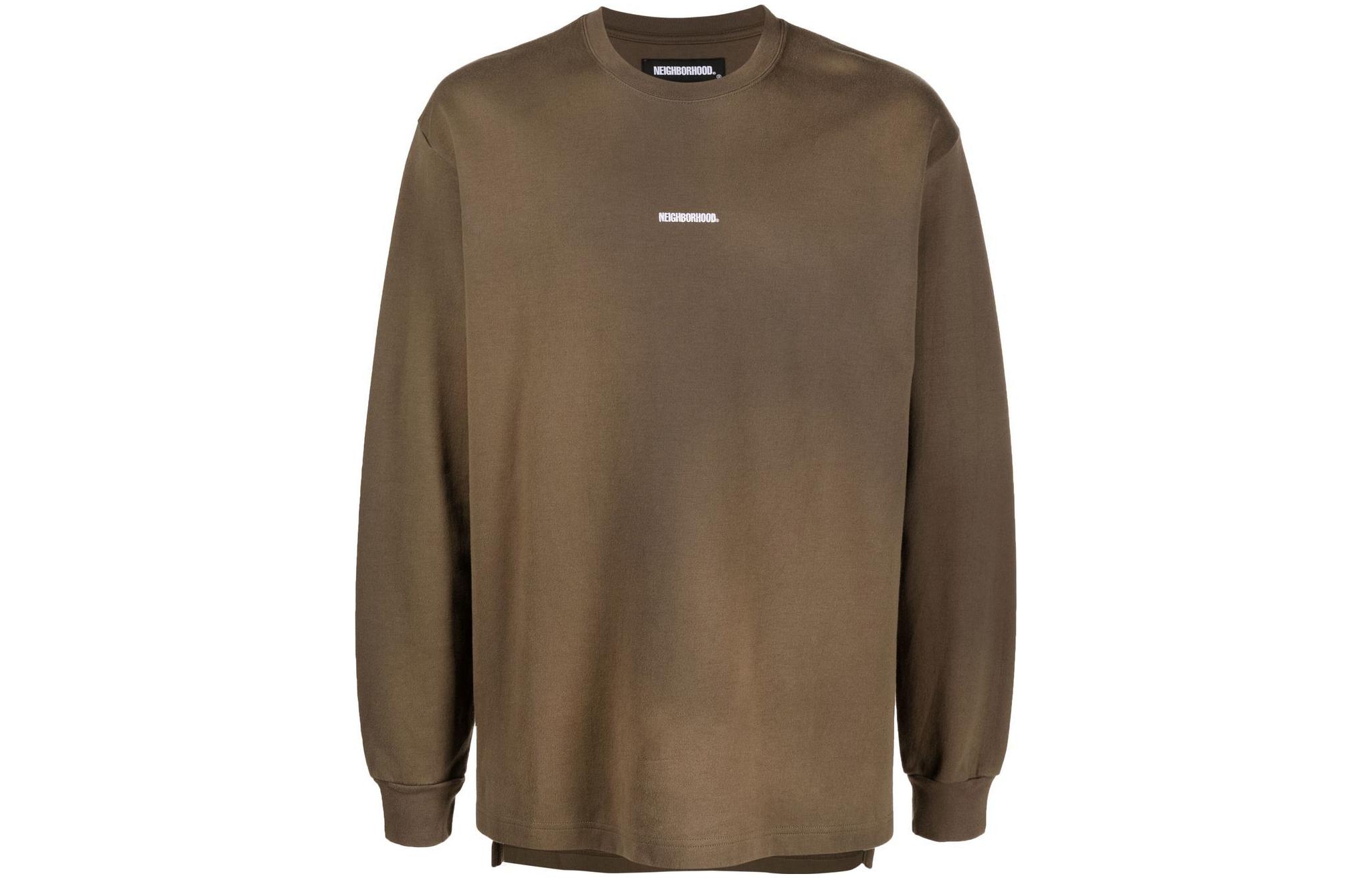 NEIGHBORHOOD FW22 Logo Embroidered Crewneck Sweatshirt Brown () 202OKNH-CSM01
