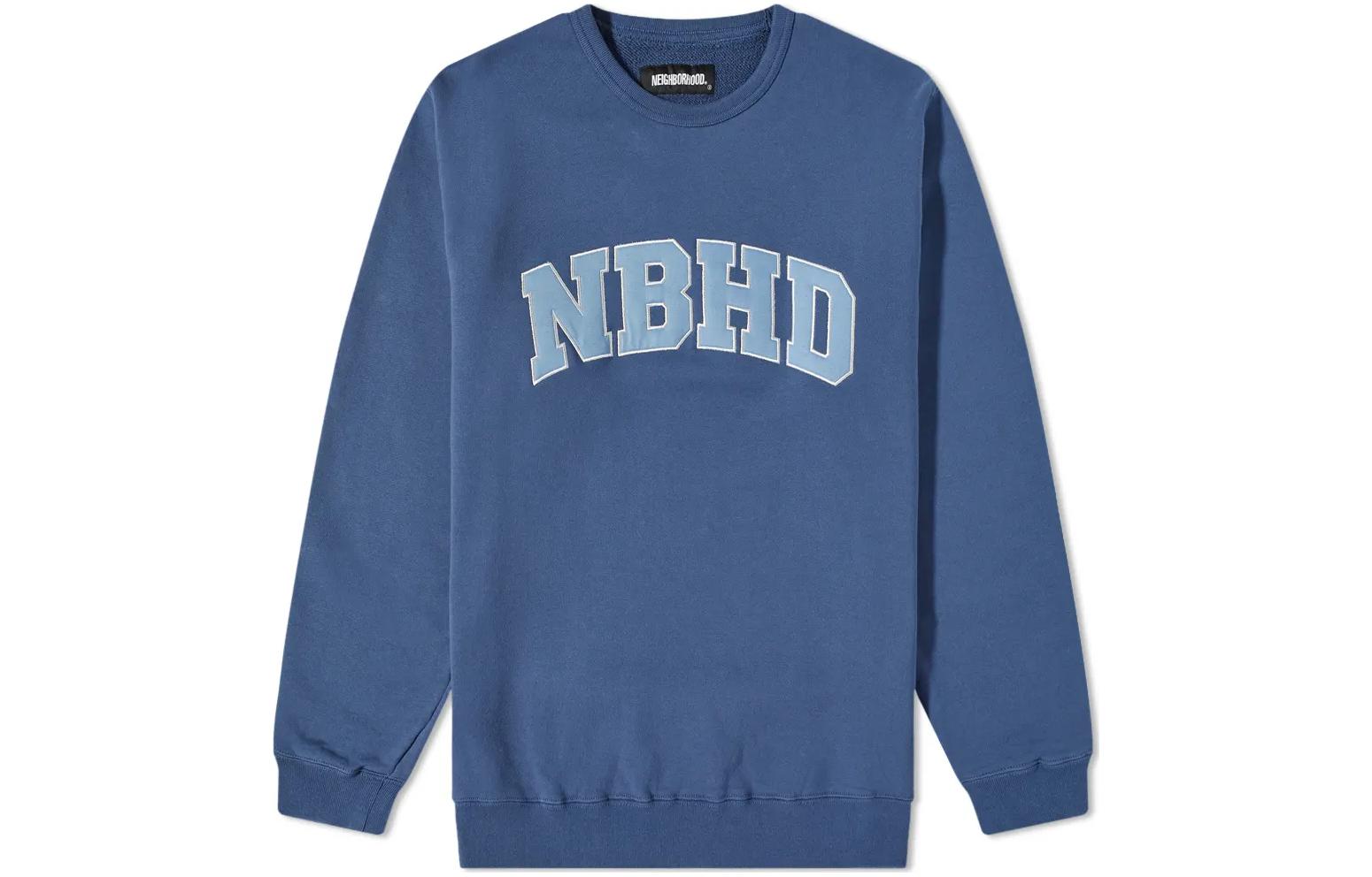 NEIGHBORHOOD FW22 Logo Embroidered Pullover Sweatshirt Blue () 212FPNH-CSM02-BL