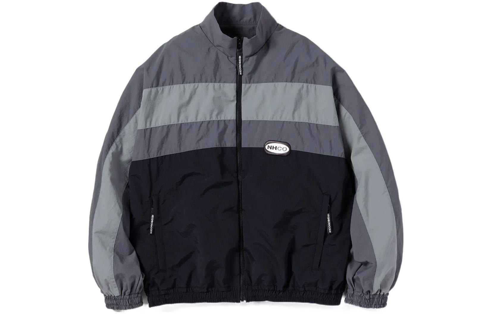 Order NEIGHBORHOOD FW22 Logo Stand Collar Spliced Long Sleeve Jacket Men. 222AQNH-JKM01