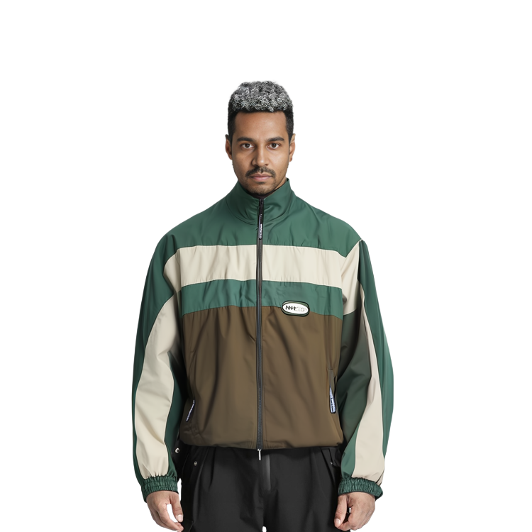 Details for NEIGHBORHOOD FW22 Logo Stand Collar Spliced Long Sleeve Jacket Men. 222AQNH-JKM01