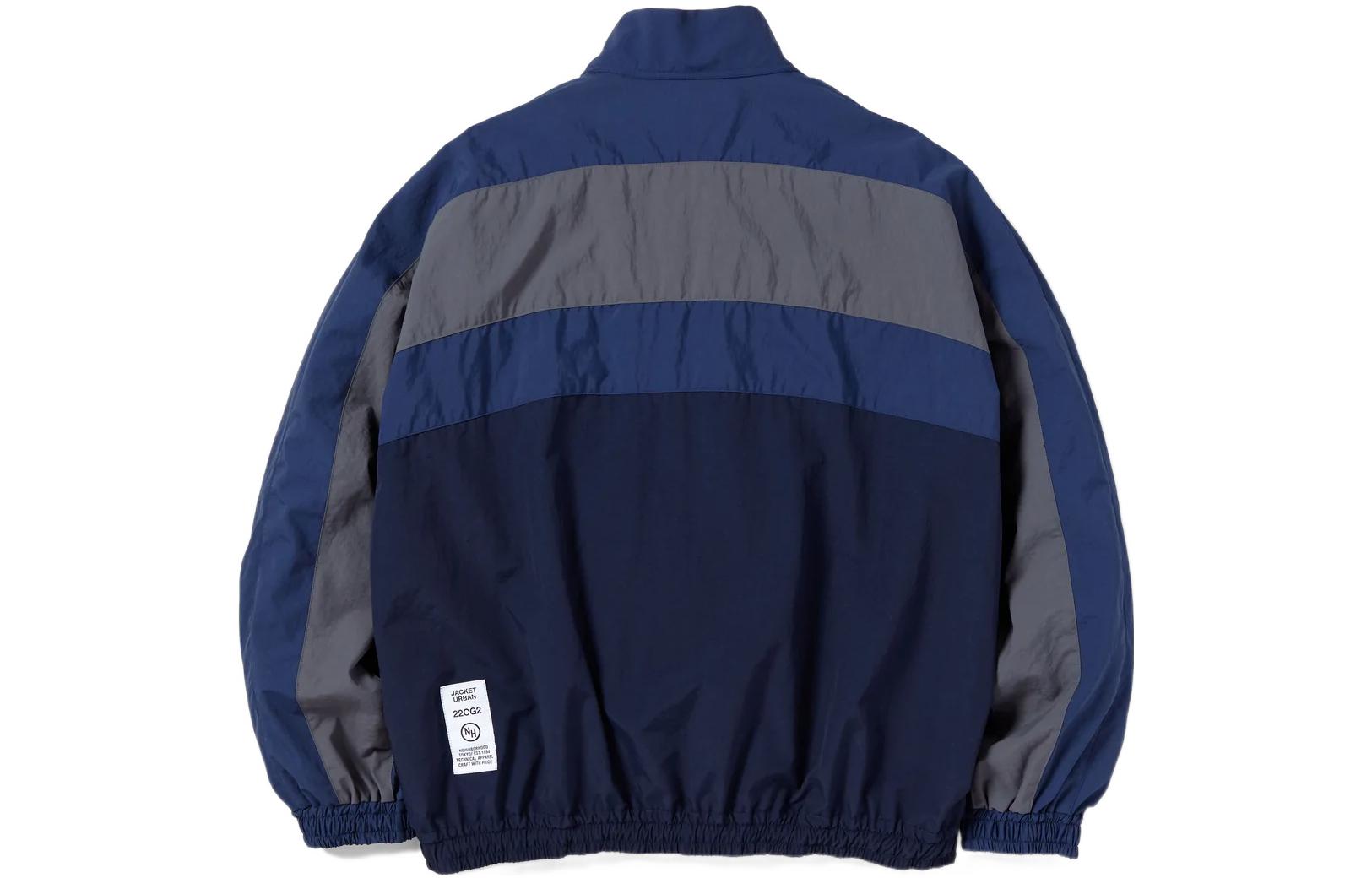 Cheap NEIGHBORHOOD FW22 Logo Stand Collar Spliced Long Sleeve Jacket Men. 222AQNH-JKM01