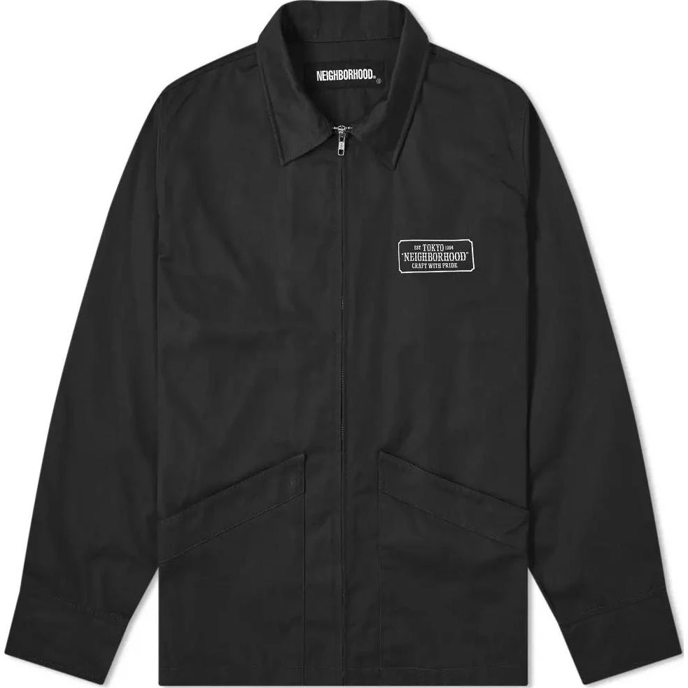neighborhood-fw-22-logo-zip-up-jacket-black-long-sleeve-202-tsnh-jkm-02-bk