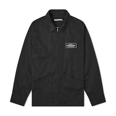 NBHD FW22 Logo Zip-Up Jacket Black Long Sleeve 202TSNH-JKM02-BK