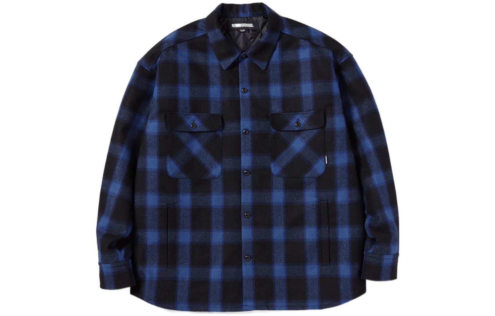 NBHD FW22 Plaid Print Button-Up Collar Jacket for Men 222UTNH-SHM01