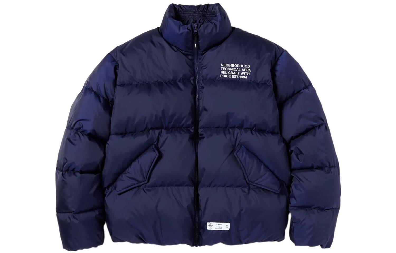 Order NEIGHBORHOOD FW22 Quilted Embroidered Lettering High Collar Jacket . 222TSNHJKM10