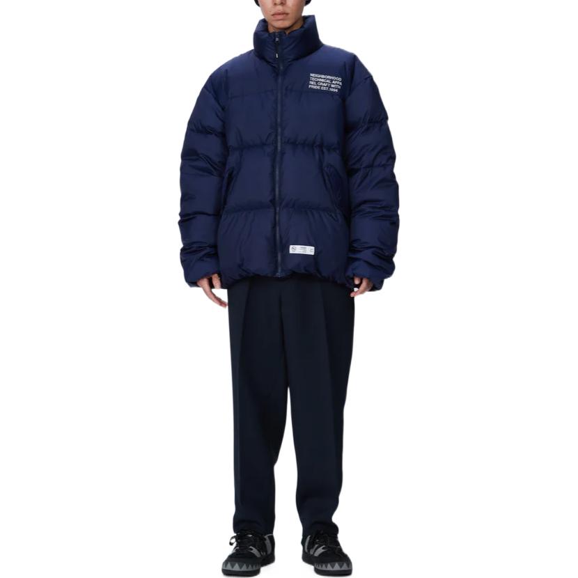 Shop NEIGHBORHOOD FW22 Quilted Embroidered Lettering High Collar Jacket . 222TSNHJKM10