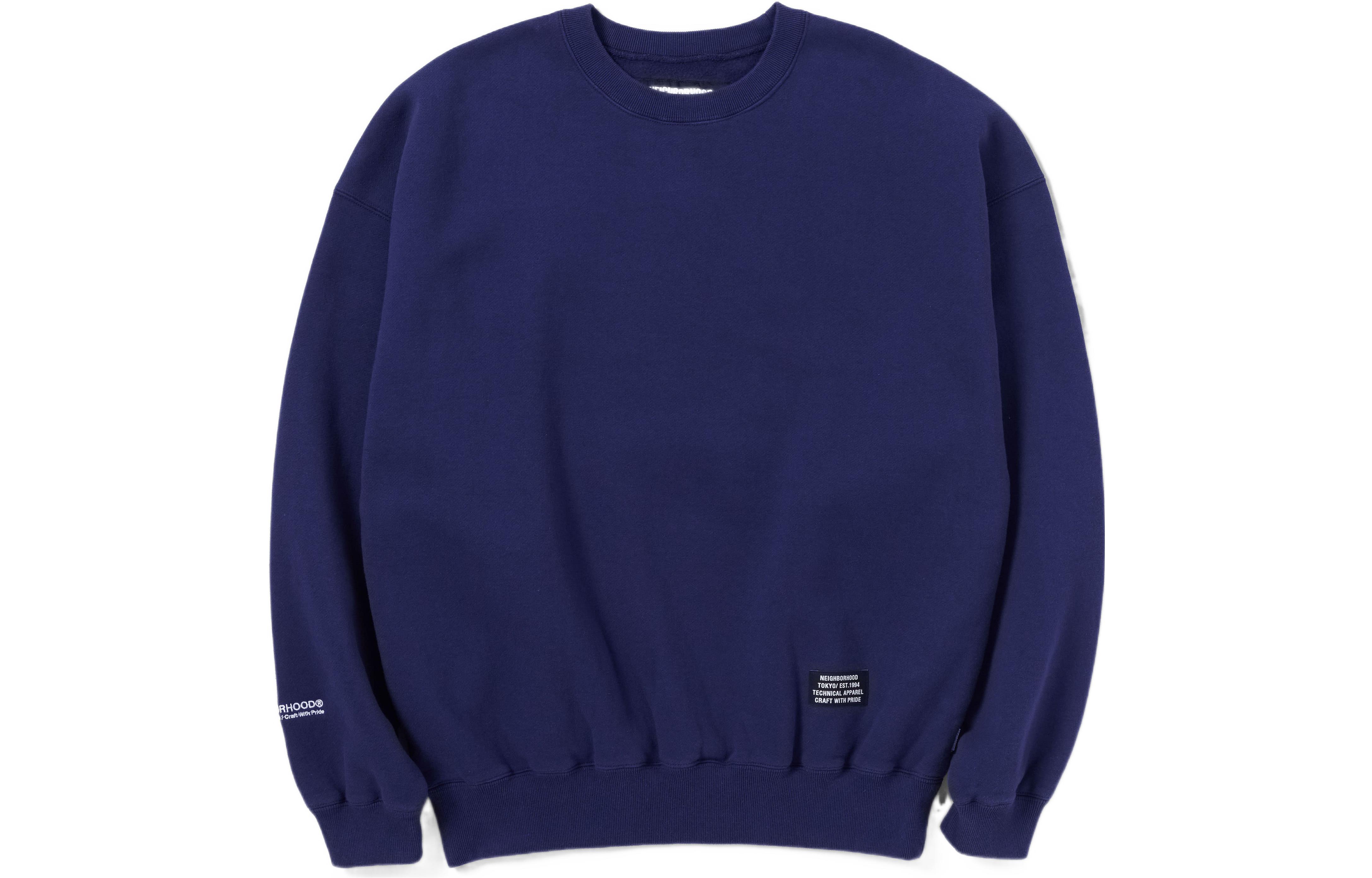NBHD FW22 Sd-s Crewneck LS CO Solid Color Casual Sweatshirt Men 222FPNHCSM03