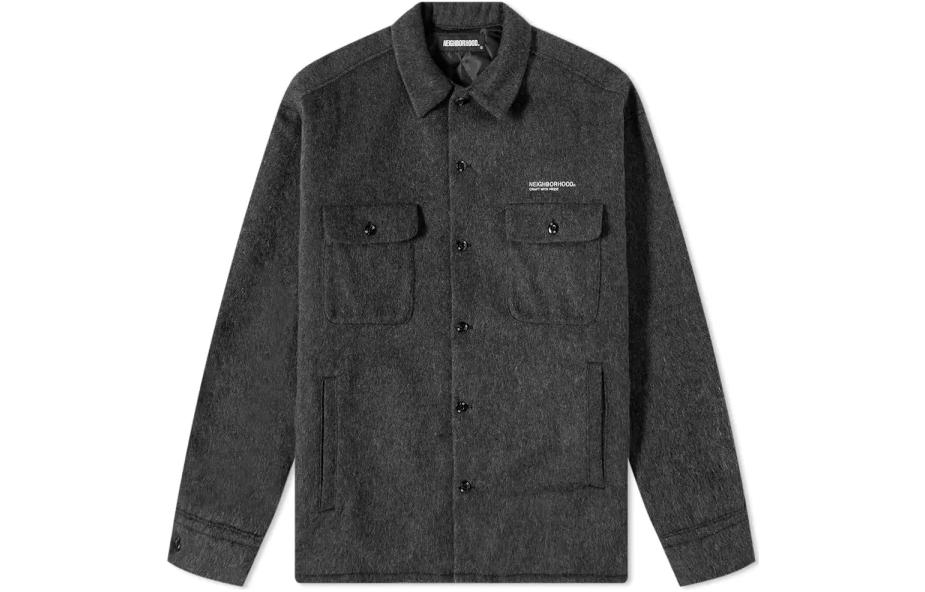 NBHD FW22 Solid Color Collared Jacket Deep Gray () 212SINH-SHM01