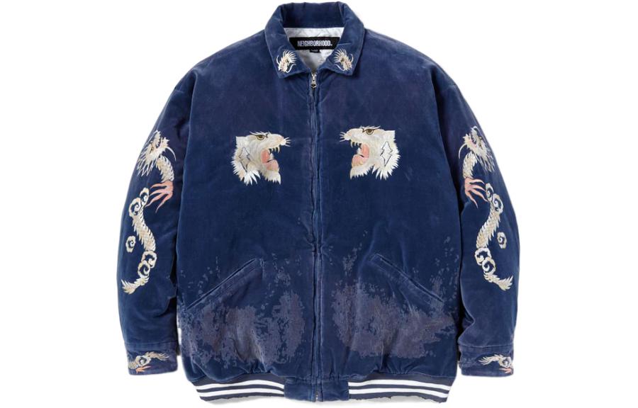 NBHD FW22 Tiger Head Embroidered Zip-Up Jacket Long Sleeve 222YTNHJ-KM04