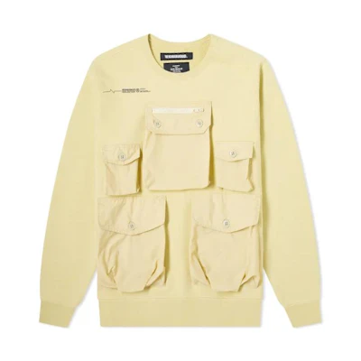 NBHD FW22 Yellow Crewneck Sweatshirt with Pocket Design 201FPNH-CSM15-BG