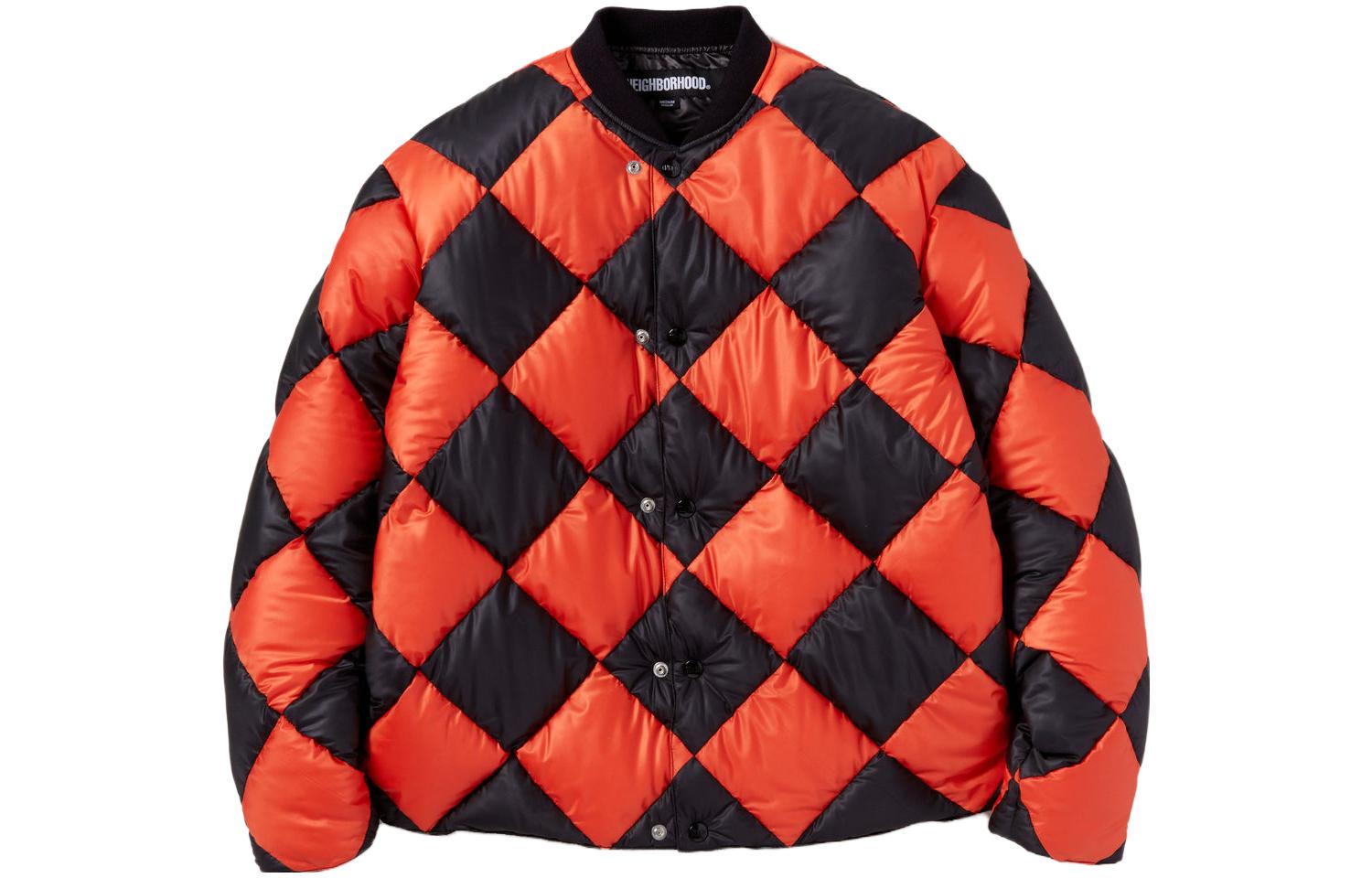 NEIGHBORHOOD FW23  Checkered Baseball Collar Down Jacket 232TSNH-JKM08
