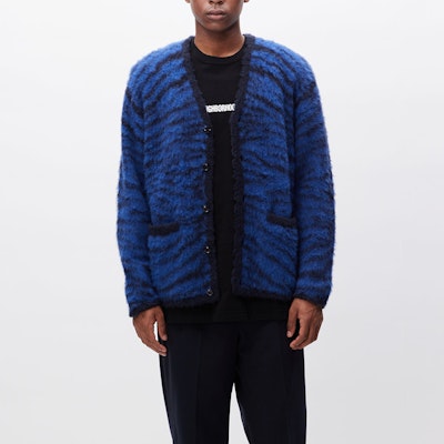 NEIGHBORHOOD FW23 Cardigan Rajut Pola Harimau Unisex. 232FUNH-KNM02 Shop NEIGHBORHOOD FW23 Cardigan Rajut Pola Harimau Unisex. 232FUNH-KNM02