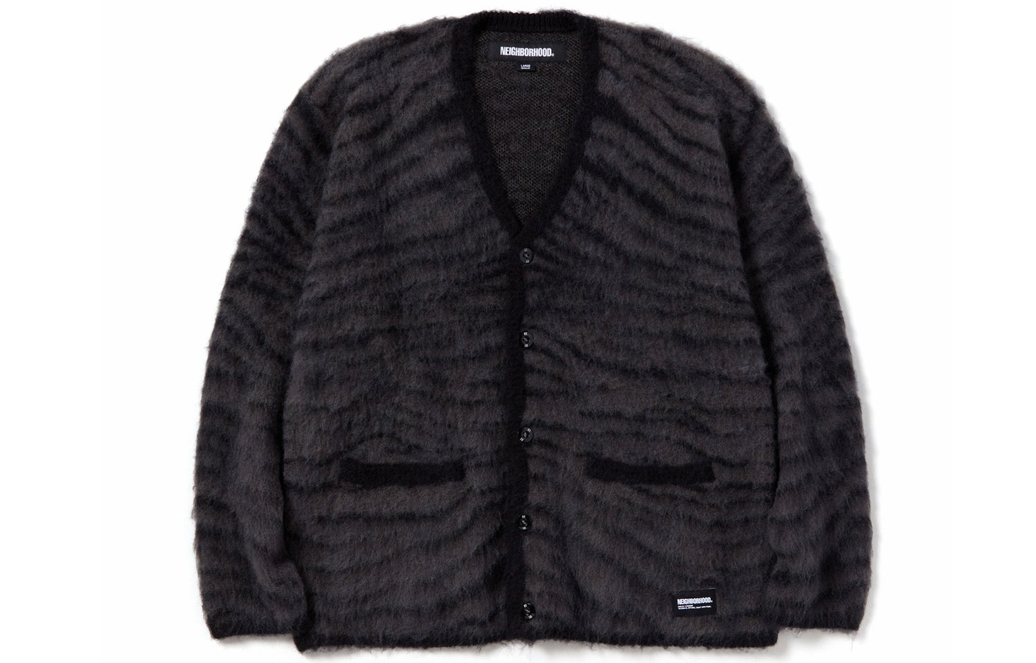 Sizing NEIGHBORHOOD FW23 Cardigan Rajut Pola Harimau Unisex. 232FUNH-KNM02