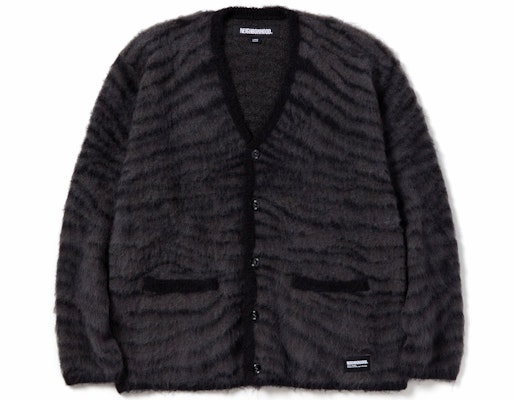 NEIGHBORHOOD FW23 Cardigan Rajut Pola Harimau Unisex. 232FUNH-KNM02 Sizing NEIGHBORHOOD FW23 Cardigan Rajut Pola Harimau Unisex. 232FUNH-KNM02
