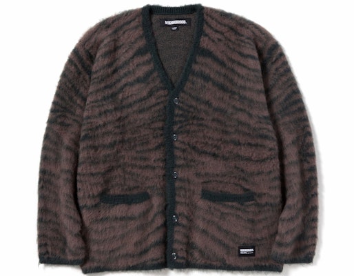 NEIGHBORHOOD FW23 Cardigan Rajut Pola Harimau Unisex. 232FUNH-KNM02 2