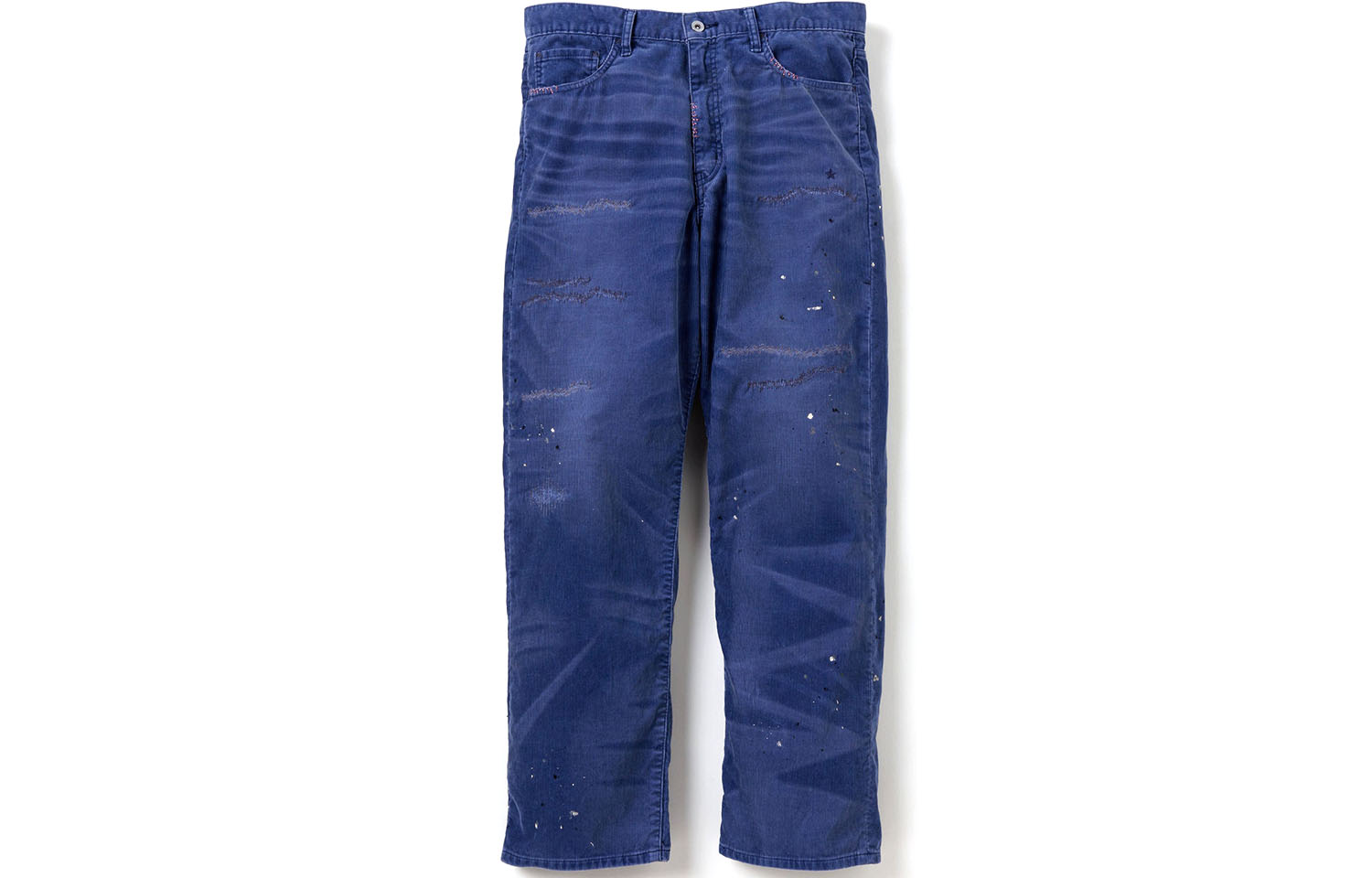 NEIGHBORHOOD FW23 Corduroy Washed Faded Zipper Casual Pants Unisex. 232XBNH-PTM10