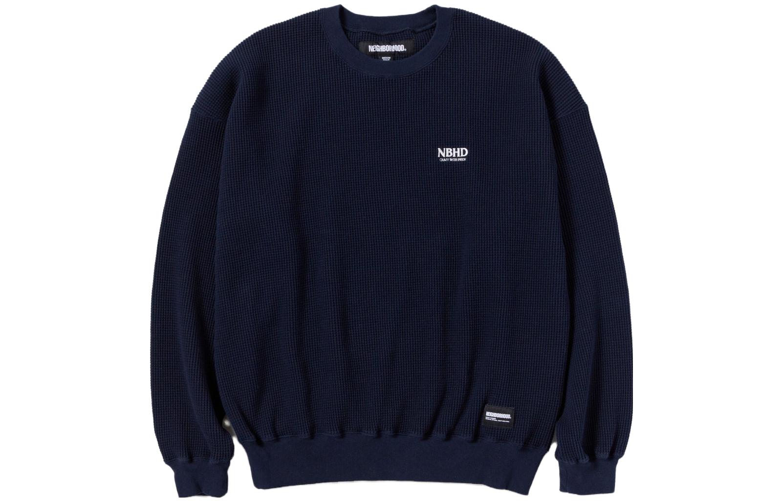 NBHD FW23 Crewneck Waffle Knit Pullover Sweatshirt 232FPNH-CSM08