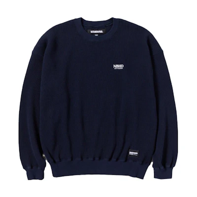 NBHD FW23 Crewneck Waffle Knit Pullover Sweatshirt 232FPNH-CSM08