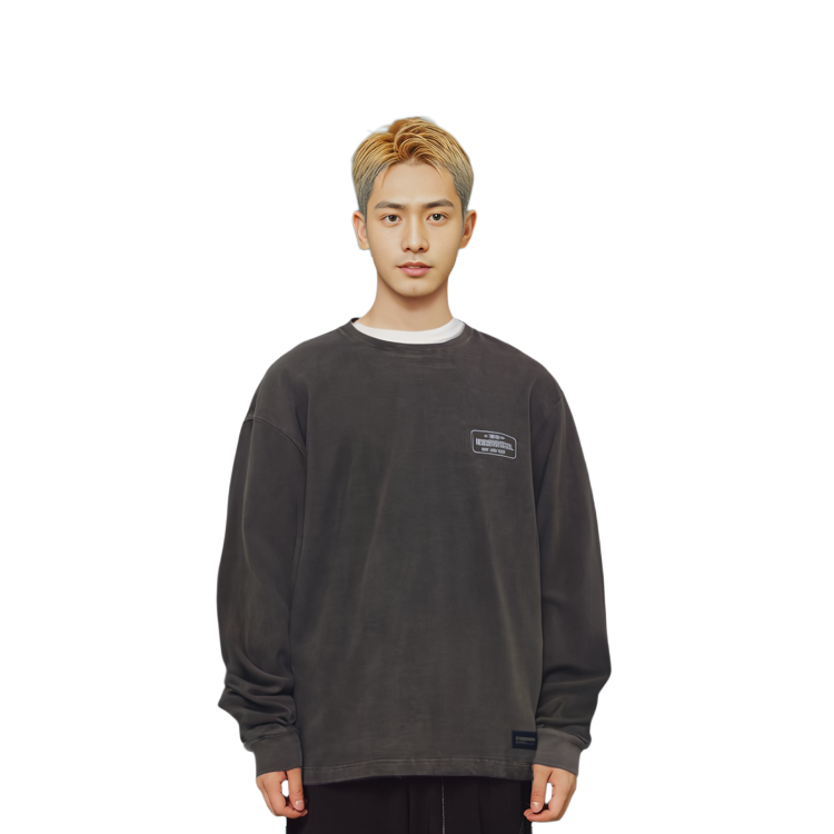 Shop NEIGHBORHOOD FW23 Pigment Dyed Crewneck Long Sleeve Knit Sweater  Casual Top 232UNNH-CSM01