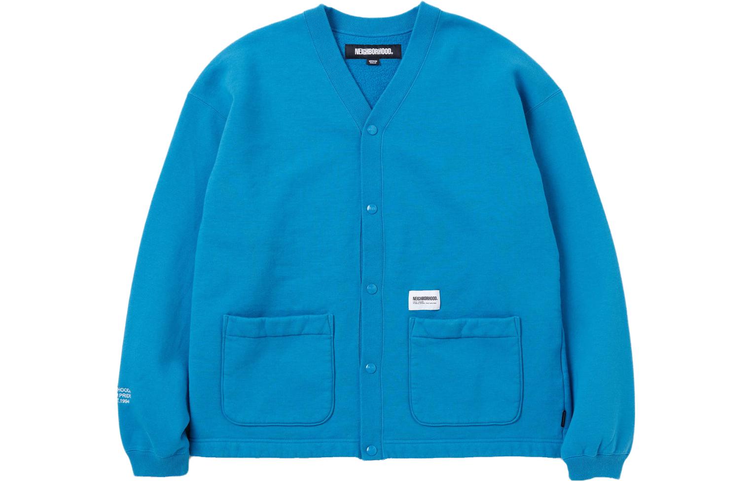 NBHD FW23 Solid Pocket V-Neck Cardigan Sweatshirt 232FPNH-CSM03