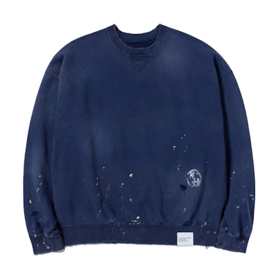 NBHD FW23 Spray-Paint Oversized Crewneck Long Sleeve Sweatshirt Men 232OKNH-CSM01