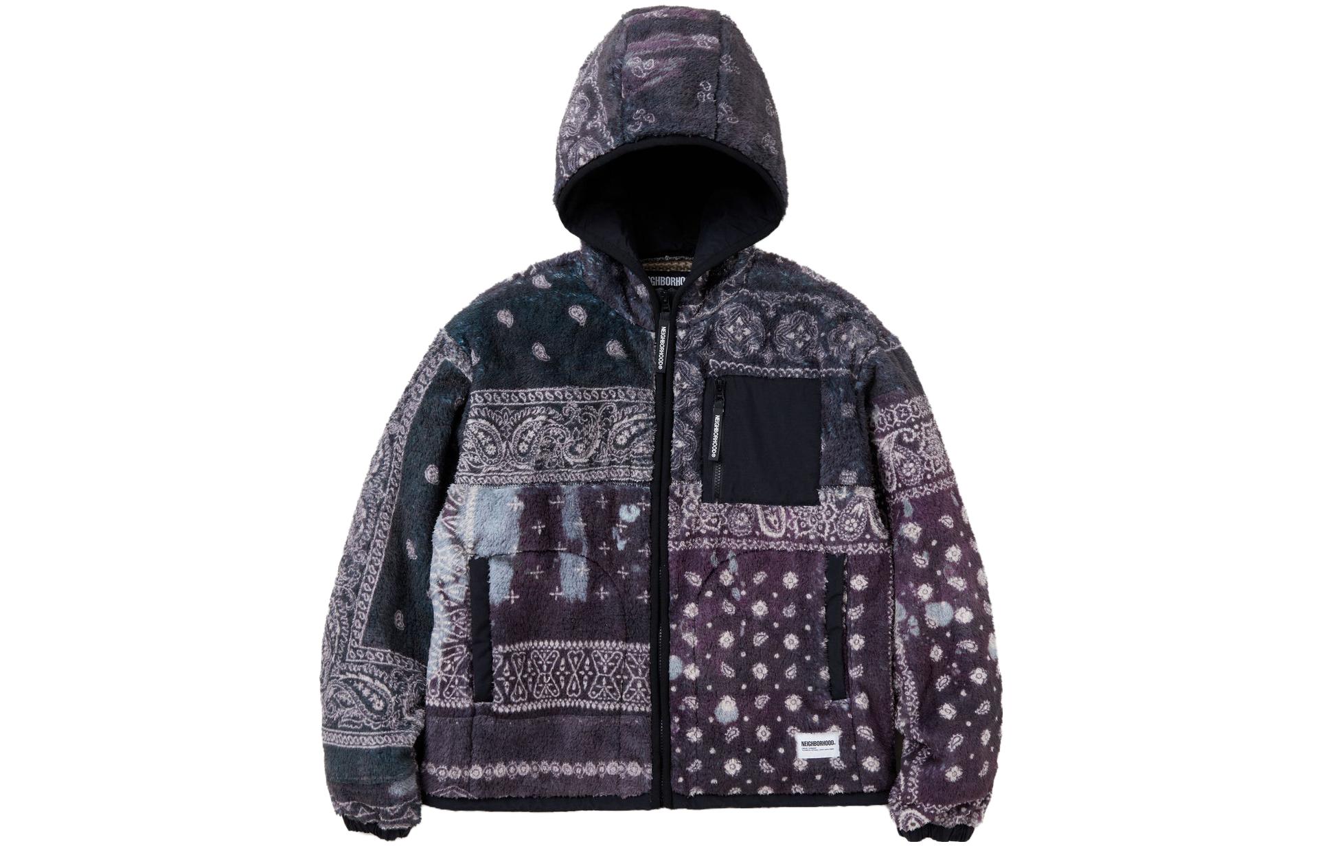 NBHD FW23 Unisex Hoodie Scarf Pattern Fleece Jacket 232SZNH-JKM06