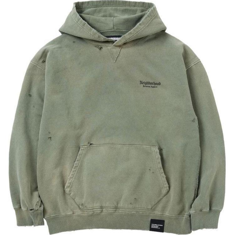 Order NEIGHBORHOOD FW24 宽松连帽衫橄榄绿长袖卫衣. 242OKNH-CSM02-OLIV