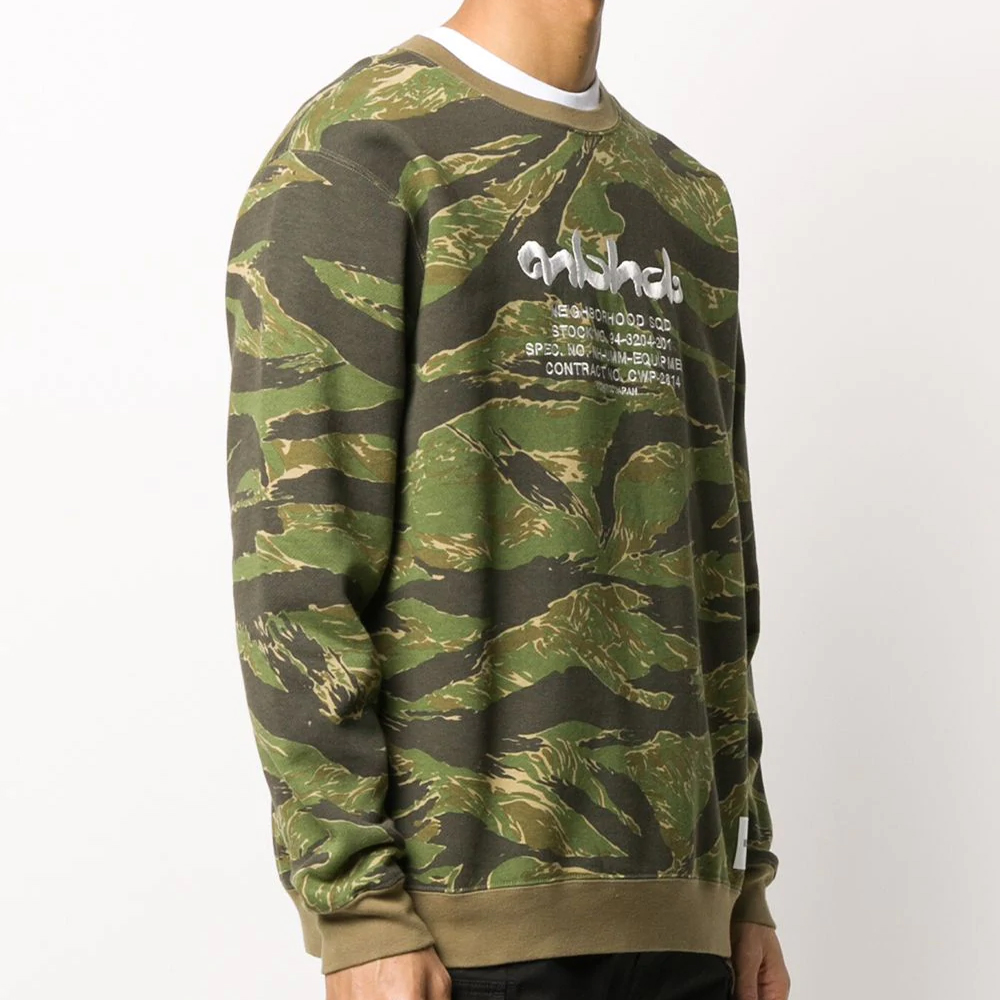 Purchase NEIGHBORHOOD 綠色男士刺繡Logo長袖圓領衫 201MBNH-CSM01