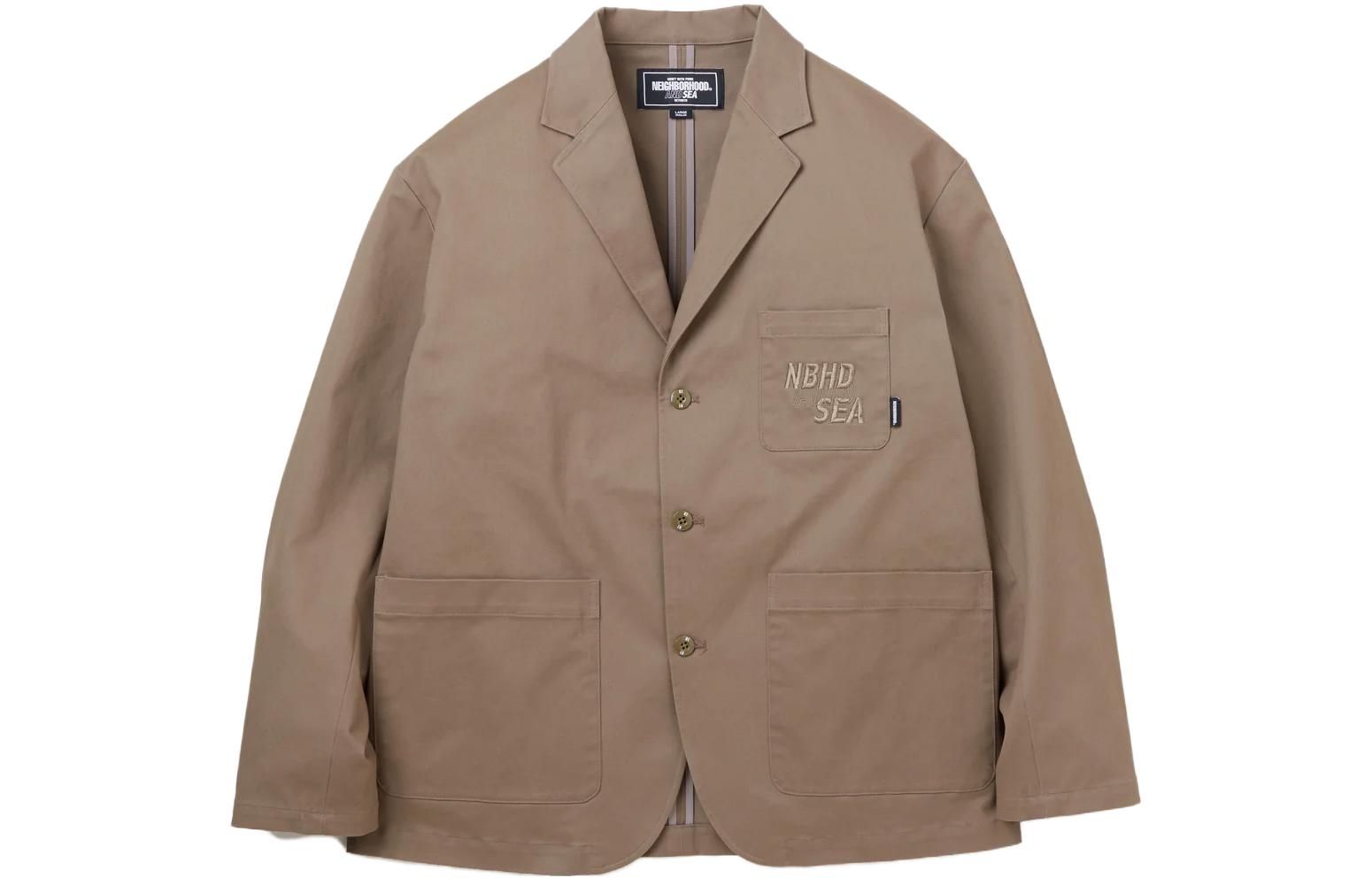 NBHD Letter Embroidery Button-Up Jacket Unisex 231AQWSN-JKM01S